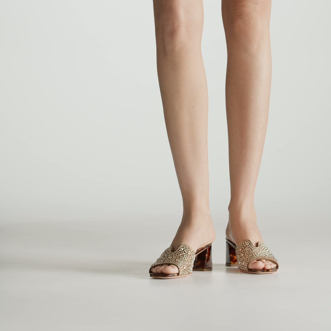 FLORENCE' Mules in Brown Tortoise Leather | GINA Shoes