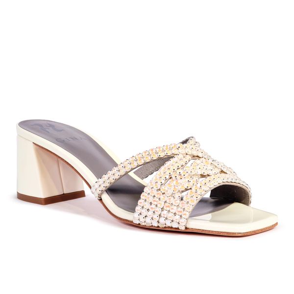 HIPPOLYTA in Ecru Shimmer Patent - GINA