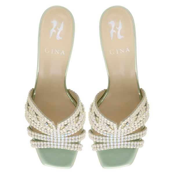 UTAH' Crystal Sandals in Mint Reflex Leather | GINA Shoes
